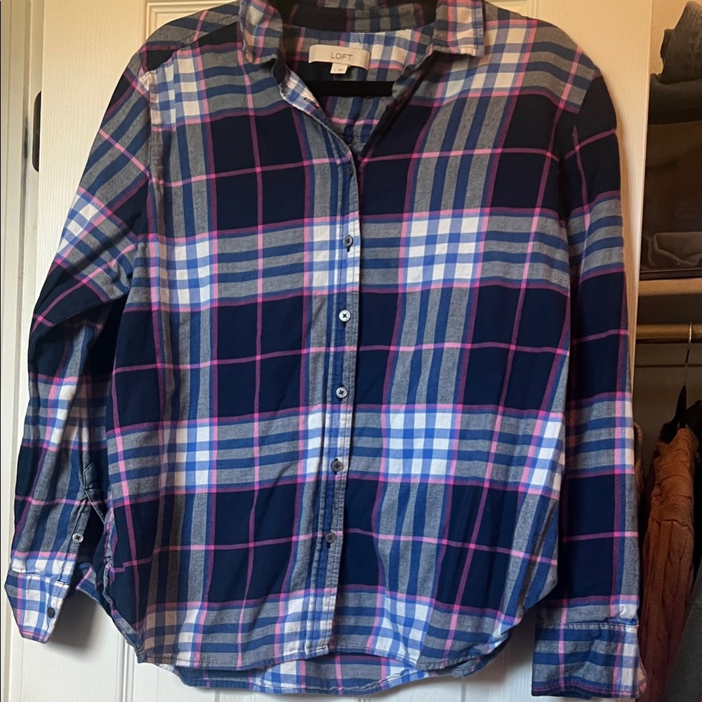 LOFT Multicolor Plaid Shirt